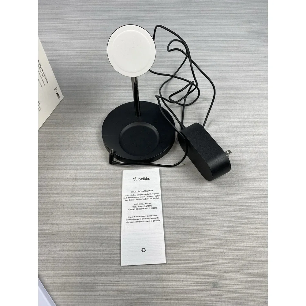 Belkin Boost Charge Pro 2-in-1 Wireless Charger Stand with‎ MagSafe - Black